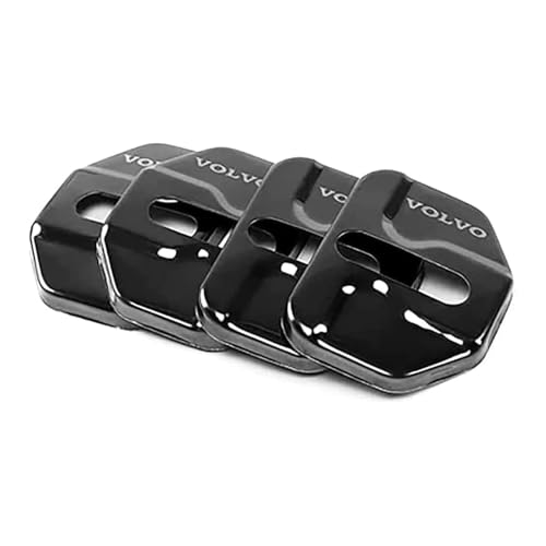 Xiazhi Auto Türschloss Abdeckungen für Volvo s40 S60 S90, 4 Pcs Autotürschloss-Schutzhüllen,Wasserdicht Anti-Rost Geräuschreduzierung Autotürschloss Abdeckung,Black von Xiazhi