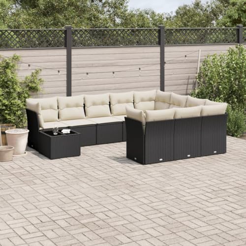 Xichuzi 11-TLG. Garten-Sofagarnitur mit Kissen Schwarz Poly Rattan, Lounge Gartenmöbel Set, Möbelsets, Balkon Möbel, Gartenlounge, Gartensofa - 3218256 Xichuzi 11-TLG. Garten-Sofagarnitur mit Kissen Schwarz Poly Rattan, Lounge Gartenmöbel Set, Möbelsets, Balkon Möbel, Gartenlounge, Gartensofa - 3218256 von Xichuzi
