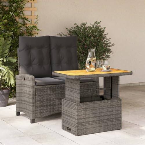 Xichuzi 2-TLG. Garten-Essgruppe mit Kissen Grau Poly Rattan, Esstisch Mit Stühlen Set, Gartenmöbel Sitzgruppe, Balkon Möbel, Gartenlounge Set, Terrassenmöbel, Balkonmöbel Set - 3277406 Xichuzi 2-TLG. Garten-Essgruppe mit Kissen Grau Poly Rattan, Esstisch Mit Stühlen Set, Gartenmöbel Sitzgruppe, Balkon Möbel, Gartenlounge Set, Terrassenmöbel, Balkonmöbel Set - 3277406 von Xichuzi