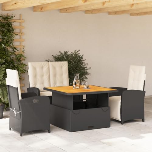 Xichuzi 4-TLG. Garten-Essgruppe mit Kissen Schwarz Poly Rattan, Esstisch Mit Stühlen Set, Gartenmöbel Sitzgruppe, Balkon Möbel, Gartenlounge Set, Terrassenmöbel, Balkonmöbel Set - 3277321 Xichuzi 4-TLG. Garten-Essgruppe mit Kissen Schwarz Poly Rattan, Esstisch Mit Stühlen Set, Gartenmöbel Sitzgruppe, Balkon Möbel, Gartenlounge Set, Terrassenmöbel, Balkonmöbel Set - 3277321 von Xichuzi