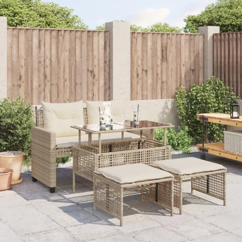 Xichuzi 4-TLG. Garten-Sofagarnitur mit Kissen Beige Poly Rattan Glas, Balkonmöbel Set, Gartenmöbel Set, Gartenlounge Set, Terassenmöbel, Loungemöbel Terrasse - 368138 Xichuzi 4-TLG. Garten-Sofagarnitur mit Kissen Beige Poly Rattan Glas, Balkonmöbel Set, Gartenmöbel Set, Gartenlounge Set, Terassenmöbel, Loungemöbel Terrasse - 368138 von Xichuzi