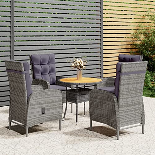 Xichuzi 5-TLG. Garten-Bistro-Set, Bierzeltgarnitur, Gartenbar, Biertisch Bierbänke, Garten Möbel, Gartenmöbel Set, Balkonmöbel, Poly Rattan Grau Xichuzi 5-TLG. Garten-Bistro-Set, Bierzeltgarnitur, Gartenbar, Biertisch Bierbänke, Garten Möbel, Gartenmöbel Set, Balkonmöbel, Poly Rattan Grau von Xichuzi