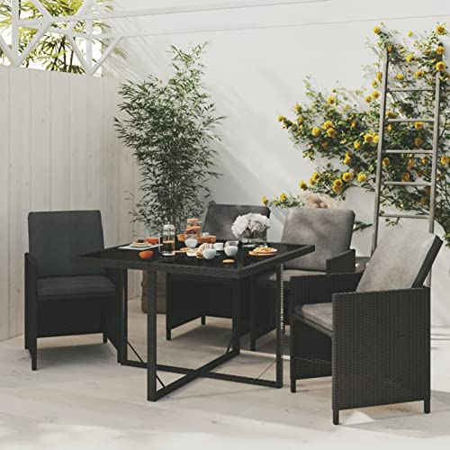 Xichuzi 5-TLG. Garten-Essgruppe mit Auflagen Poly Rattan Schwarz, Esstisch Mit Stühlen Set, Gartenmöbel Sitzgruppe, Balkon Möbel, Gartenlounge Set, Terrassenmöbel, Balkonmöbel Set - 3095504 Xichuzi 5-TLG. Garten-Essgruppe mit Auflagen Poly Rattan Schwarz, Esstisch Mit Stühlen Set, Gartenmöbel Sitzgruppe, Balkon Möbel, Gartenlounge Set, Terrassenmöbel, Balkonmöbel Set - 3095504 von Xichuzi