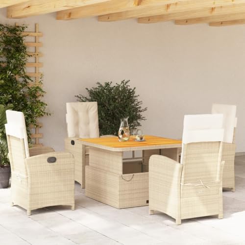 Xichuzi 5-TLG. Garten-Essgruppe mit Kissen Beige Poly Rattan, Esstisch Mit Stühlen Set, Gartenmöbel Sitzgruppe, Balkon Möbel, Gartenlounge Set, Terrassenmöbel, Balkonmöbel Set - 3277353 Xichuzi 5-TLG. Garten-Essgruppe mit Kissen Beige Poly Rattan, Esstisch Mit Stühlen Set, Gartenmöbel Sitzgruppe, Balkon Möbel, Gartenlounge Set, Terrassenmöbel, Balkonmöbel Set - 3277353 von Xichuzi