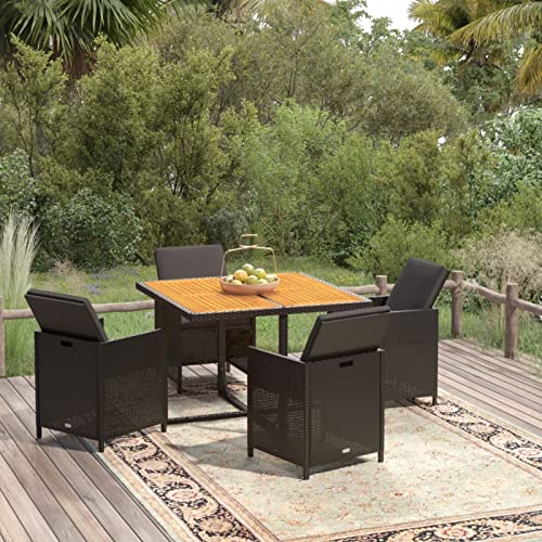 Xichuzi 5-TLG. Garten-Essgruppe mit Kissen Poly Rattan Schwarz, Esstisch Mit Stühlen Set, Gartenmöbel Sitzgruppe, Balkon Möbel, Gartenlounge Set, Terrassenmöbel, Balkonmöbel Set - 3095519 Xichuzi 5-TLG. Garten-Essgruppe mit Kissen Poly Rattan Schwarz, Esstisch Mit Stühlen Set, Gartenmöbel Sitzgruppe, Balkon Möbel, Gartenlounge Set, Terrassenmöbel, Balkonmöbel Set - 3095519 von Xichuzi