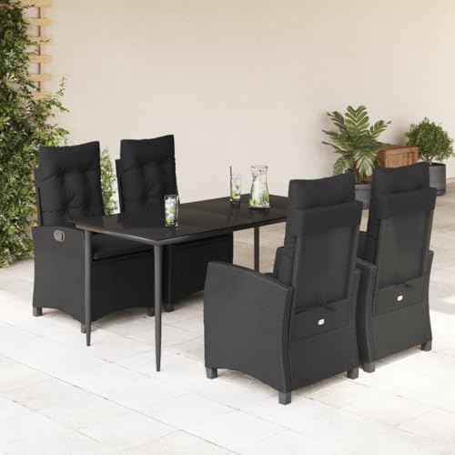 Xichuzi 5-TLG. Garten-Essgruppe mit Kissen Schwarz Poly Rattan, Esstisch Mit Stühlen Set, Gartenmöbel Sitzgruppe, Balkon Möbel, Gartenlounge Set, Terrassenmöbel, Balkonmöbel Set - 3212746 Xichuzi 5-TLG. Garten-Essgruppe mit Kissen Schwarz Poly Rattan, Esstisch Mit Stühlen Set, Gartenmöbel Sitzgruppe, Balkon Möbel, Gartenlounge Set, Terrassenmöbel, Balkonmöbel Set - 3212746 von Xichuzi