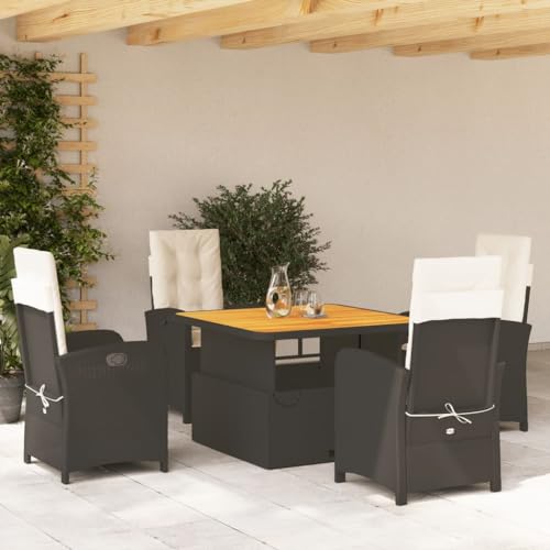 Xichuzi 5-TLG. Garten-Essgruppe mit Kissen Schwarz Poly Rattan, Esstisch Mit Stühlen Set, Gartenmöbel Sitzgruppe, Balkon Möbel, Gartenlounge Set, Terrassenmöbel, Balkonmöbel Set - 3277317 Xichuzi 5-TLG. Garten-Essgruppe mit Kissen Schwarz Poly Rattan, Esstisch Mit Stühlen Set, Gartenmöbel Sitzgruppe, Balkon Möbel, Gartenlounge Set, Terrassenmöbel, Balkonmöbel Set - 3277317 von Xichuzi