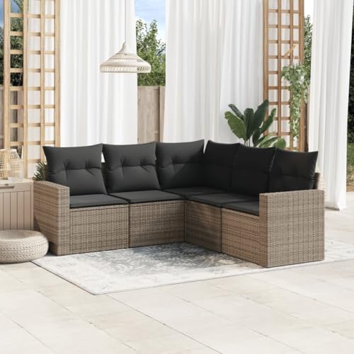 Xichuzi 5-TLG. Garten-Sofagarnitur mit Kissen Grau Poly Rattan, Lounge Gartenmöbel Set, Möbelsets, Balkon Möbel, Gartenlounge, Gartensofa - 3218940 Xichuzi 5-TLG. Garten-Sofagarnitur mit Kissen Grau Poly Rattan, Lounge Gartenmöbel Set, Möbelsets, Balkon Möbel, Gartenlounge, Gartensofa - 3218940 von Xichuzi