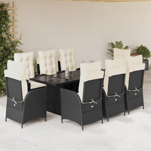 Xichuzi 9-TLG. Garten-Essgruppe mit Kissen Schwarz Poly Rattan, Esstisch Mit Stühlen Set, Gartenmöbel Sitzgruppe, Balkon Möbel, Gartenlounge Set, Terrassenmöbel, Balkonmöbel Set - 3213114 Xichuzi 9-TLG. Garten-Essgruppe mit Kissen Schwarz Poly Rattan, Esstisch Mit Stühlen Set, Gartenmöbel Sitzgruppe, Balkon Möbel, Gartenlounge Set, Terrassenmöbel, Balkonmöbel Set - 3213114 von Xichuzi