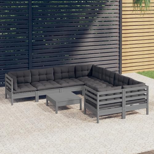 Xichuzi 9-TLG. Garten-Lounge-Set mit Kissen Grau Kiefernholz, Lounge Gartenmöbel Set, Terassenmöbel Wetterfest, Loungemöbel Terrasse, Gartenlounge, Garten Loungemöbel Set, 3096979 Xichuzi 9-TLG. Garten-Lounge-Set mit Kissen Grau Kiefernholz, Lounge Gartenmöbel Set, Terassenmöbel Wetterfest, Loungemöbel Terrasse, Gartenlounge, Garten Loungemöbel Set, 3096979 von Xichuzi