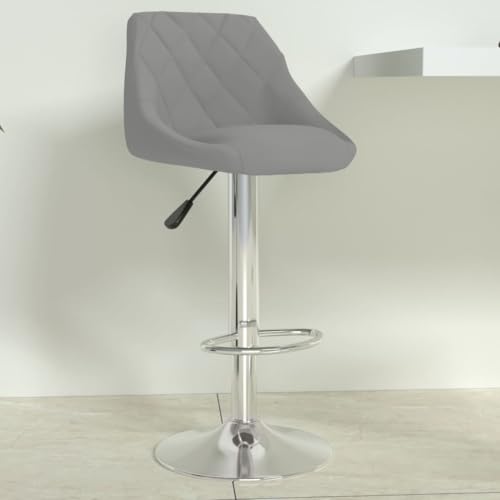 Xichuzi Barhocker, Barstuhl, Bar Chair, Bar Hochstuhl, Barstool, Küchenhocker, Thekenstuhl, Tresenhocker, Bistrohocker, Hellgrau Samt von Xichuzi