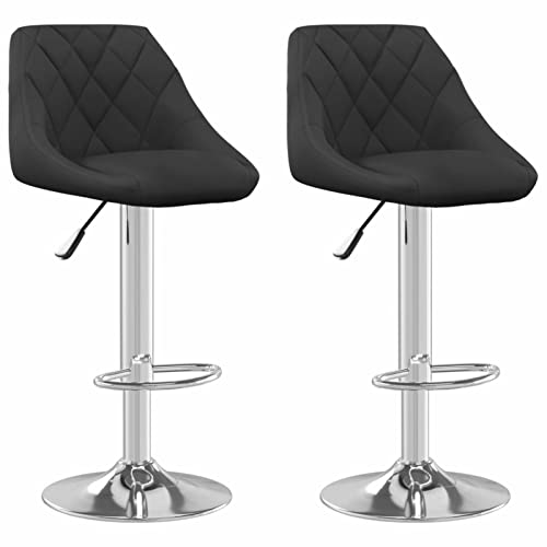 Xichuzi Barhocker 2 STK Barstuhl, Bar Chair, Bar Hochstuhl, Barstool, Thekenstuhl, Küchenhocker, Bistrohocker, Tresenhocker, Schwarz Samt von Xichuzi