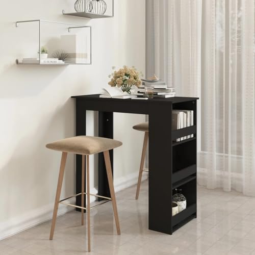 Xichuzi Bartisch mit Ablagefläche, Stehtisch Küche, Tisch, Hochtisch, Bartische & -theken, Esstisch, Bar Tisch, Bar Table, Schwarz 102x50x103,5 cm Spanplatte von Xichuzi
