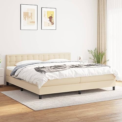 Xichuzi Boxspringbett mit Matratze Creme 200x200 cm Stoff, Bettgestell, Bett, Schlafbett, Bed Frame, Schlafzimmer Bett - 3140406 Xichuzi Boxspringbett mit Matratze Creme 200x200 cm Stoff, Bettgestell, Bett, Schlafbett, Bed Frame, Schlafzimmer Bett - 3140406 von Xichuzi