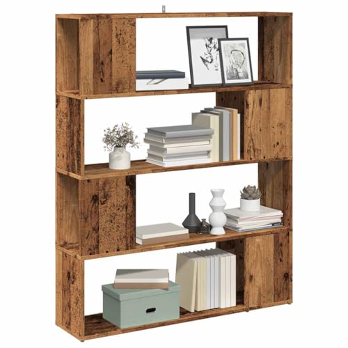 Xichuzi Bücherregal/Raumteiler Altholz-Optik 100x24x124,5 cm, Bookshelf, Regalbrett, Book Shelf, Bücher Regal, Deko Regal Wohnzimmer, Standregal - 856744 von Xichuzi