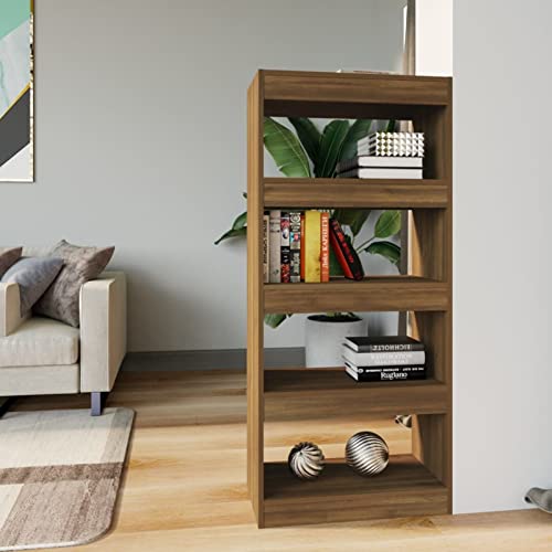 Xichuzi Bücherregal/Raumteiler Braun Eichen-Optik Holzwerkstoff, Bookshelf, Regalbrett, Book Shelf, Bücher Regal, Deko Regal Wohnzimmer, Standregal - 813607 von Xichuzi