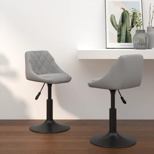 Xichuzi Esszimmerstühle 2 STK. Drehbar Hellgrau Samt, Essstuhl, Esstisch Stühle, Küchenstühle, Schlafzimmerstuhl, Dinning Chair, Konferenzzimmer Stühle - 335327 von Xichuzi