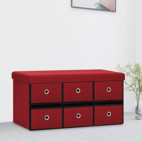 Xichuzi Faltbare Sitzbank mit Stauraum, Schuhbank, Schuhregal, Schuhablage, Sitzbank Flur, Dielen- & Flurmöbel, Schuhschrank, Weinrot 76x38x38 cm Leinenoptik Xichuzi Faltbare Sitzbank mit Stauraum, Schuhbank, Schuhregal, Schuhablage, Sitzbank Flur, Dielen- & Flurmöbel, Schuhschrank, Weinrot 76x38x38 cm Leinenoptik von Xichuzi