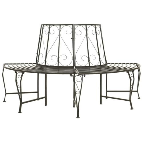 Xichuzi Garten-Baumbank, Gartenbänke, Sitzbank Outdoor, Parkbank, Garten Bank Für Draussen, Outdoor Deko Wetterfest, Halbrund 160 cm Stahl Xichuzi Garten-Baumbank, Gartenbänke, Sitzbank Outdoor, Parkbank, Garten Bank Für Draussen, Outdoor Deko Wetterfest, Halbrund 160 cm Stahl von Xichuzi