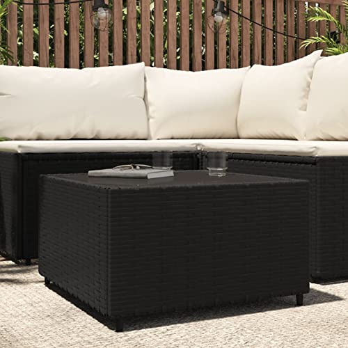 Xichuzi Garten-Couchtisch, Balkontisch, Terrassen Tisch, Terrassentisch, Esstisch Garten, Gartentisch, Gartenesstisch, Gartenmöbel, Quadratisch Schwarz 50x50x30 cm Poly Rattan von Xichuzi
