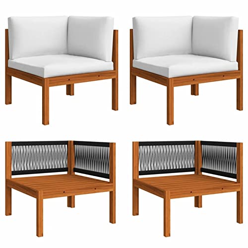 Xichuzi Garten-Ecksofas 2 STK. mit Auflagen, Lounge Sofa Outdoor, Garten Loungemöbel, Gartensofa, Gartenlounge, Balkon Set Möbel,Akazie Massivholz von Xichuzi