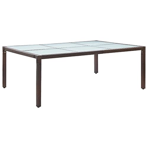 Xichuzi Garten-Esstisch, Tisch Balkon, Gartentisch, Balkontisch, Küchentisch, Garden Table, Terrassentisch, Braun 200x150x74 cm Poly Rattan von Xichuzi