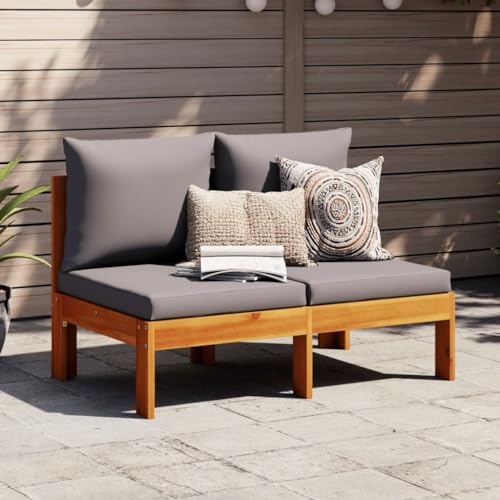 Xichuzi Gartensofa ohne Armlehnen mit Kissen 2-Sitzer Massivholz Akazie, Gartenlounge, Terrassenmöbel, Balkonmöbel, Terrassen Sofa, Gartenmöbel - 367631 von Xichuzi