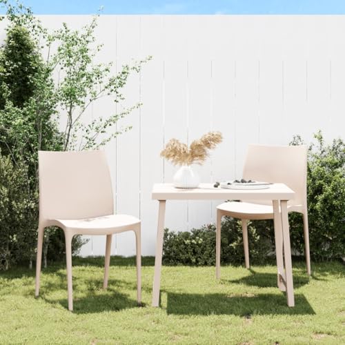 Xichuzi Gartenstühle 2 STK. Creme 50x46x80 cm Polypropylen, Gartenmöbel, Terrassenstühle, Balkon Sessel, Balkon Stühle, Balkonstuhl, Garten Stühle Für Draussen - 364733 von Xichuzi