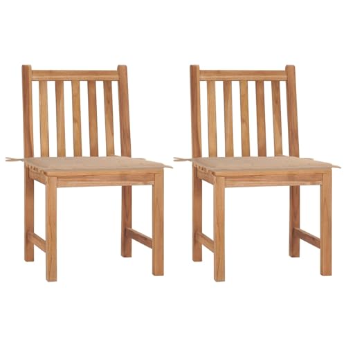 Xichuzi Gartenstühle 2 STK. mit Kissen, Gartenmöbel, Balkonstühle, Hochlehner, Balkonmöbel, Balkon Stuhl, Bistrostuhl, Garten Stühle, Sit Möbel, Armlehnenstuhl, Massivholz Teak Xichuzi Gartenstühle 2 STK. mit Kissen, Gartenmöbel, Balkonstühle, Hochlehner, Balkonmöbel, Balkon Stuhl, Bistrostuhl, Garten Stühle, Sit Möbel, Armlehnenstuhl, Massivholz Teak von Xichuzi