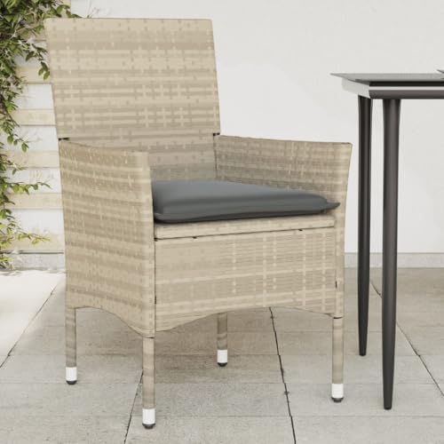 Xichuzi Gartenstühle mit Kissen 2 STK. Hellgrau Poly Rattan, Gartenmöbel, Terrassenstühle, Balkon Sessel, Balkon Stühle, Balkonstuhl, Garten Stühle Für Draussen - 368114 Xichuzi Gartenstühle mit Kissen 2 STK. Hellgrau Poly Rattan, Gartenmöbel, Terrassenstühle, Balkon Sessel, Balkon Stühle, Balkonstuhl, Garten Stühle Für Draussen - 368114 von Xichuzi