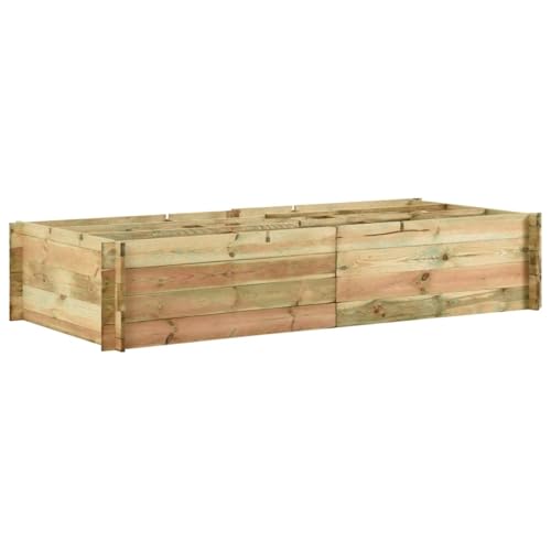 Xichuzi Hochbeet Kiefernholz Imprägniert 197x100x40 cm, Palettenrahmen, Hochteich, Gemüsebeet, Kräuterregal Balkon, Blumenbeet, Kräuterspirale, Tomatenbeet, Pflanzhochbeet - 43345 von Xichuzi
