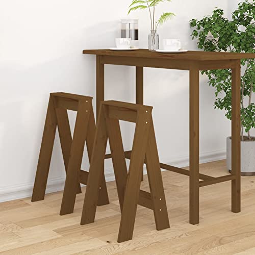 Xichuzi Hocker 2 STK Footstool, Stilvolle Hocker, Classroom Stools, Wartehocker, Honigbraun 40x40x75 cm Massivholz Kiefer von Xichuzi