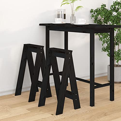 Xichuzi Hocker 2 STK Footstool, Stilvolle Hocker, Classroom Stools, Wartehocker, Schwarz 40x40x75 cm Massivholz Kiefer Xichuzi Hocker 2 STK Footstool, Stilvolle Hocker, Classroom Stools, Wartehocker, Schwarz 40x40x75 cm Massivholz Kiefer von Xichuzi