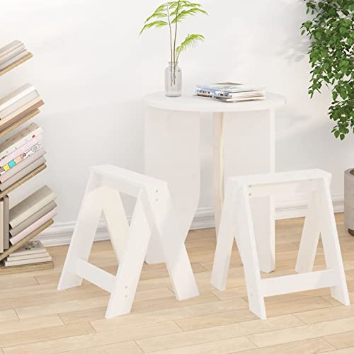 Xichuzi Hocker 2 STK Footstool, Stilvolle Hocker, Classroom Stools, Wartehocker, Weiß 40x40x45 cm Massivholz Kiefer von Xichuzi