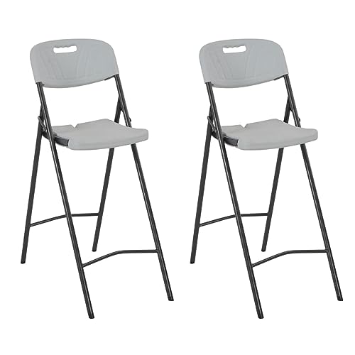 Xichuzi Klappbare Barstühle 2 STK Barhocker, Thekenhocker, Küchenhocker, Bar Stools, Tresenstuhl, Bar Hochstuhl, Barstools, Küchenbarhocker, HDPE und Stahl Weiß von Xichuzi