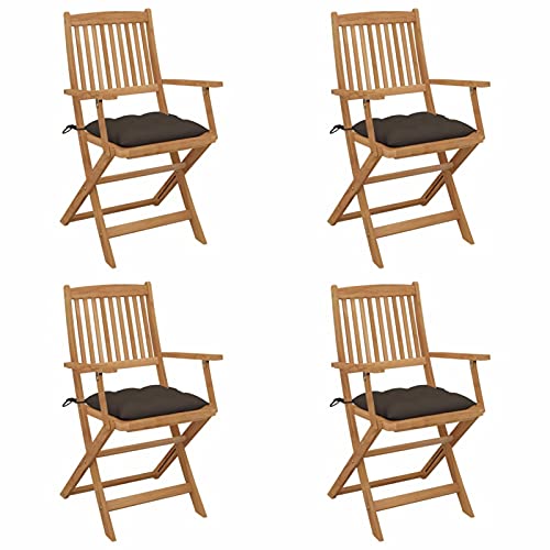 Xichuzi Klappbare Gartenstühle 4 STK. mit Kissen, Gartenmöbel, Balkonstühle, Essstühle, Balkonmöbel, Bistrostuhl, Garten Stühle, Armlehnenstuhl, Massivholz Akazie Xichuzi Klappbare Gartenstühle 4 STK. mit Kissen, Gartenmöbel, Balkonstühle, Essstühle, Balkonmöbel, Bistrostuhl, Garten Stühle, Armlehnenstuhl, Massivholz Akazie von Xichuzi
