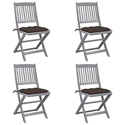 Xichuzi Klappbare Gartenstühle 4 STK. mit Kissen, Gartenmöbel, Balkonstühle, Hochlehner, Balkonmöbel, Balkon Stuhl, Garten Stühle, Armlehnenstuhl, Massivholz Akazie Xichuzi Klappbare Gartenstühle 4 STK. mit Kissen, Gartenmöbel, Balkonstühle, Hochlehner, Balkonmöbel, Balkon Stuhl, Garten Stühle, Armlehnenstuhl, Massivholz Akazie von Xichuzi