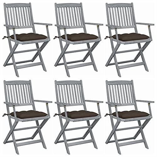 Xichuzi Klappbare Gartenstühle 6 STK. mit Kissen, Gartenmöbel, Balkonstühle, Bistrostuhl, Balkonmöbel, Garten Stühle, Sit Möbel, Armlehnenstuhl, Massivholz Akazie Xichuzi Klappbare Gartenstühle 6 STK. mit Kissen, Gartenmöbel, Balkonstühle, Bistrostuhl, Balkonmöbel, Garten Stühle, Sit Möbel, Armlehnenstuhl, Massivholz Akazie von Xichuzi