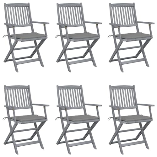 Xichuzi Klappbare Gartenstühle 6 STK. mit SitzKissen, Gartenmöbel, Balkonstühle, Hochlehner, Balkonmöbel, Balkon Stuhl, Bistrostuhl, Garten Stühle, Sit Möbel, Armlehnenstuhl, Massivholz Akazie Xichuzi Klappbare Gartenstühle 6 STK. mit SitzKissen, Gartenmöbel, Balkonstühle, Hochlehner, Balkonmöbel, Balkon Stuhl, Bistrostuhl, Garten Stühle, Sit Möbel, Armlehnenstuhl, Massivholz Akazie von Xichuzi