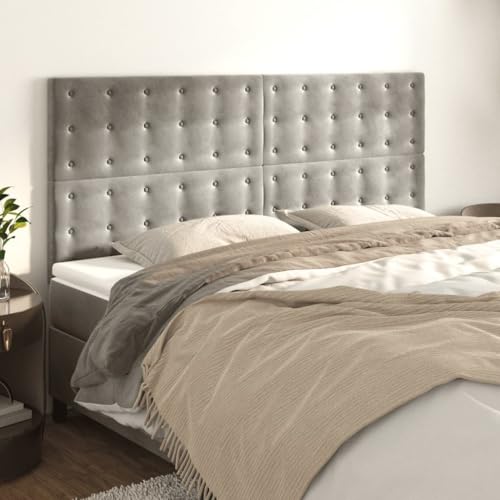 Xichuzi Kopfteile 4 STK. Hellgrau 80x5x78/88 cm Samt, Bettkopfteil, Kopfteil Bezug, Bett Rückwand, Bettrückwand, Kopfteilbezüge, Kopfteilabdeckung - 3116820 Xichuzi Kopfteile 4 STK. Hellgrau 80x5x78/88 cm Samt, Bettkopfteil, Kopfteil Bezug, Bett Rückwand, Bettrückwand, Kopfteilbezüge, Kopfteilabdeckung - 3116820 von Snsowed