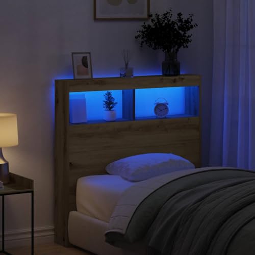 Xichuzi LED-Kopfteil mit Ablagen Artisan-Eiche 100x17x102 cm, Bettkopfteil, Kopfteil Bezug, Bett Rückwand, Bettrückwand, Kopfteilbezüge, Kopfteilabdeckung - 863126 Xichuzi LED-Kopfteil mit Ablagen Artisan-Eiche 100x17x102 cm, Bettkopfteil, Kopfteil Bezug, Bett Rückwand, Bettrückwand, Kopfteilbezüge, Kopfteilabdeckung - 863126 von Snsowed