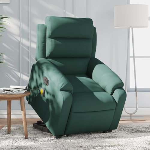 Xichuzi Massagesessel mit Aufstehhilfe Dunkelgrün Samt, Relaxsessel, Fernsehsessel, Kinosessel, Stillsessel - 3205127 von Xichuzi