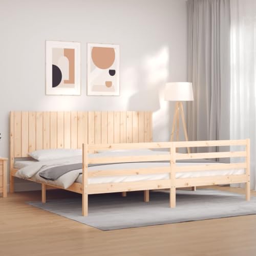 Xichuzi Massivholzbett mit Kopfteil 200x200 cm, Bettgestell, Bett, Schlafbett, Bed Frame, Schlafzimmer Bett - 3194786 Xichuzi Massivholzbett mit Kopfteil 200x200 cm, Bettgestell, Bett, Schlafbett, Bed Frame, Schlafzimmer Bett - 3194786 von Xichuzi