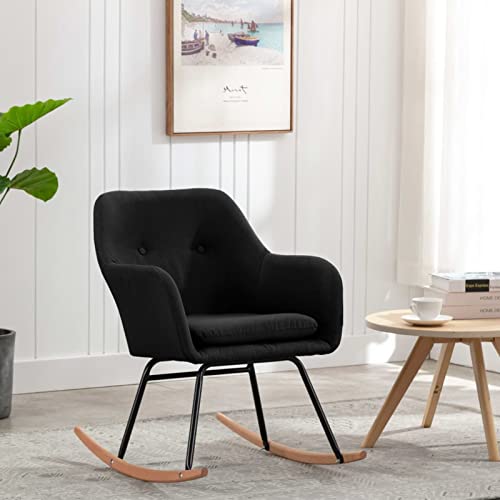 Xichuzi Schaukelstuhl, Sessel Wohnzimmer, Schaukelsessel, Schwingsessel, Stillsessel, Ohrensessel, Tv Sessel, Rocking Chair, Relaxsessel, Schwarz Stoff Xichuzi Schaukelstuhl, Sessel Wohnzimmer, Schaukelsessel, Schwingsessel, Stillsessel, Ohrensessel, Tv Sessel, Rocking Chair, Relaxsessel, Schwarz Stoff von Xichuzi