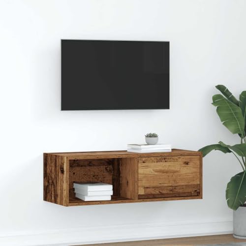 Xichuzi TV-Schrank Altholz-Optik 80x31x25,5 cm Holzwerkstoff, TV Lowboard, Fernsehschrank, Fernsehtisch, Fernseher Schrank, TV Sideboard, TV Board, TV Cabinet, TV Bank, TV Kommode - 861468 von Xichuzi
