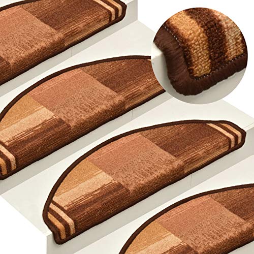 Xichuzi Treppenmatten Selbstklebend 15 STK Stufenmatten, Treppenteppich, Antirutschmatten Für Treppen, Braun 65x21x4 cm von Xichuzi