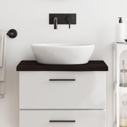 Xichuzi Waschtischplatte Dunkelgrau 60x50x4 cm Massivholz Behandelt, Arbeitsplatte, Holzplatte, Schreibtischplatte, Tischplatte, Küchenarbeitsplatte von Xichuzi
