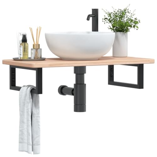 Xichuzi Waschtischplatte mit Halterung Stahl und Massivholz Eiche, Arbeitsplatte, Holzplatte, Schreibtischplatte, Waschtischplatte, Küchenarbeitsplatte - 3302329 Xichuzi Waschtischplatte mit Halterung Stahl und Massivholz Eiche, Arbeitsplatte, Holzplatte, Schreibtischplatte, Waschtischplatte, Küchenarbeitsplatte - 3302329 von Xichuzi