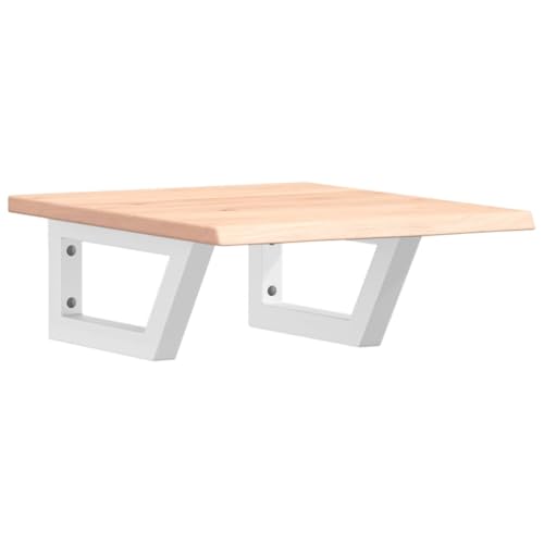 Xichuzi Waschtischplatte mit Halterung Stahl und Massivholz Eiche, Arbeitsplatte, Holzplatte, Schreibtischplatte, Waschtischplatte, Küchenarbeitsplatte - 3302534 von Xichuzi