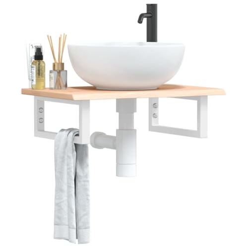 Xichuzi Waschtischplatte mit Halterung Stahl und Massivholz Eiche, Arbeitsplatte, Holzplatte, Schreibtischplatte, Waschtischplatte, Küchenarbeitsplatte - 3302540 Xichuzi Waschtischplatte mit Halterung Stahl und Massivholz Eiche, Arbeitsplatte, Holzplatte, Schreibtischplatte, Waschtischplatte, Küchenarbeitsplatte - 3302540 von Xichuzi